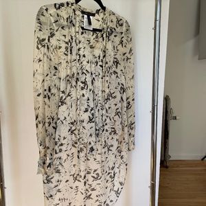 BCBGMAXAZRIA Long Flowy Blouse